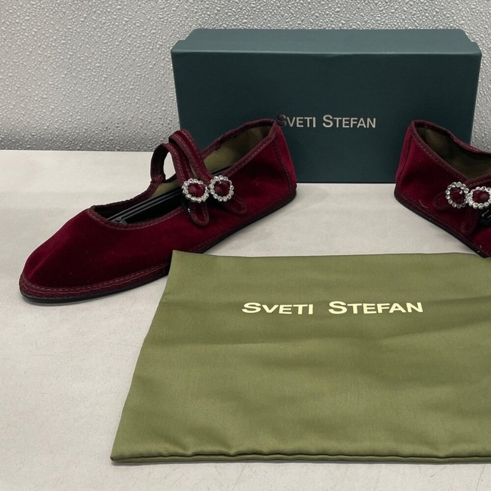 NEW SVETI STEFAN Women’s Double Lace Ballerina Flats – Garnet – Size 10.5